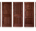 Knotty Alder Doors with Maroon Peak Glaze