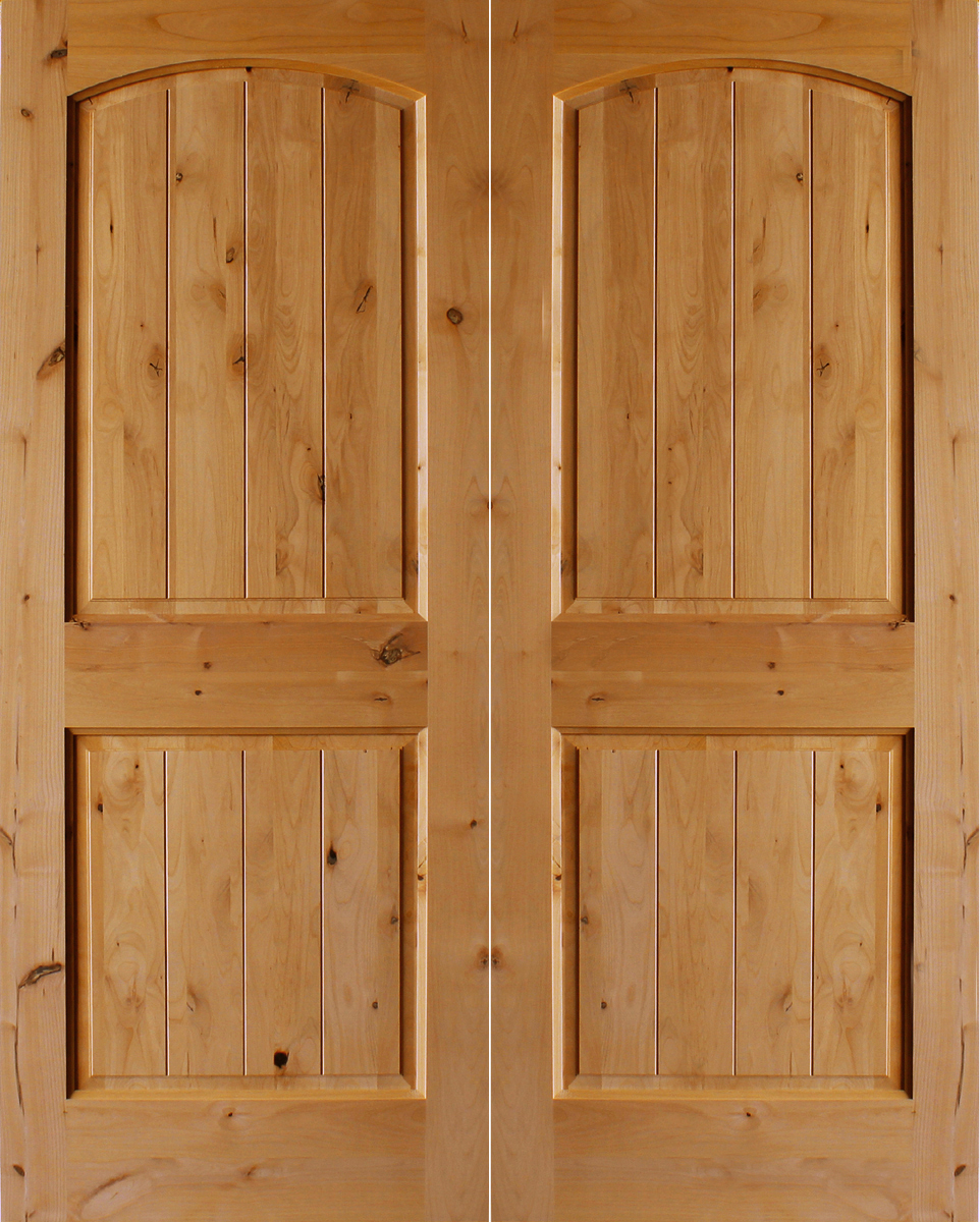 Knotty Alder 2 Panel Plank Top Rail Arch 1 3 8 Thick Interior Door Alder Doors Interior Exterior Rustic