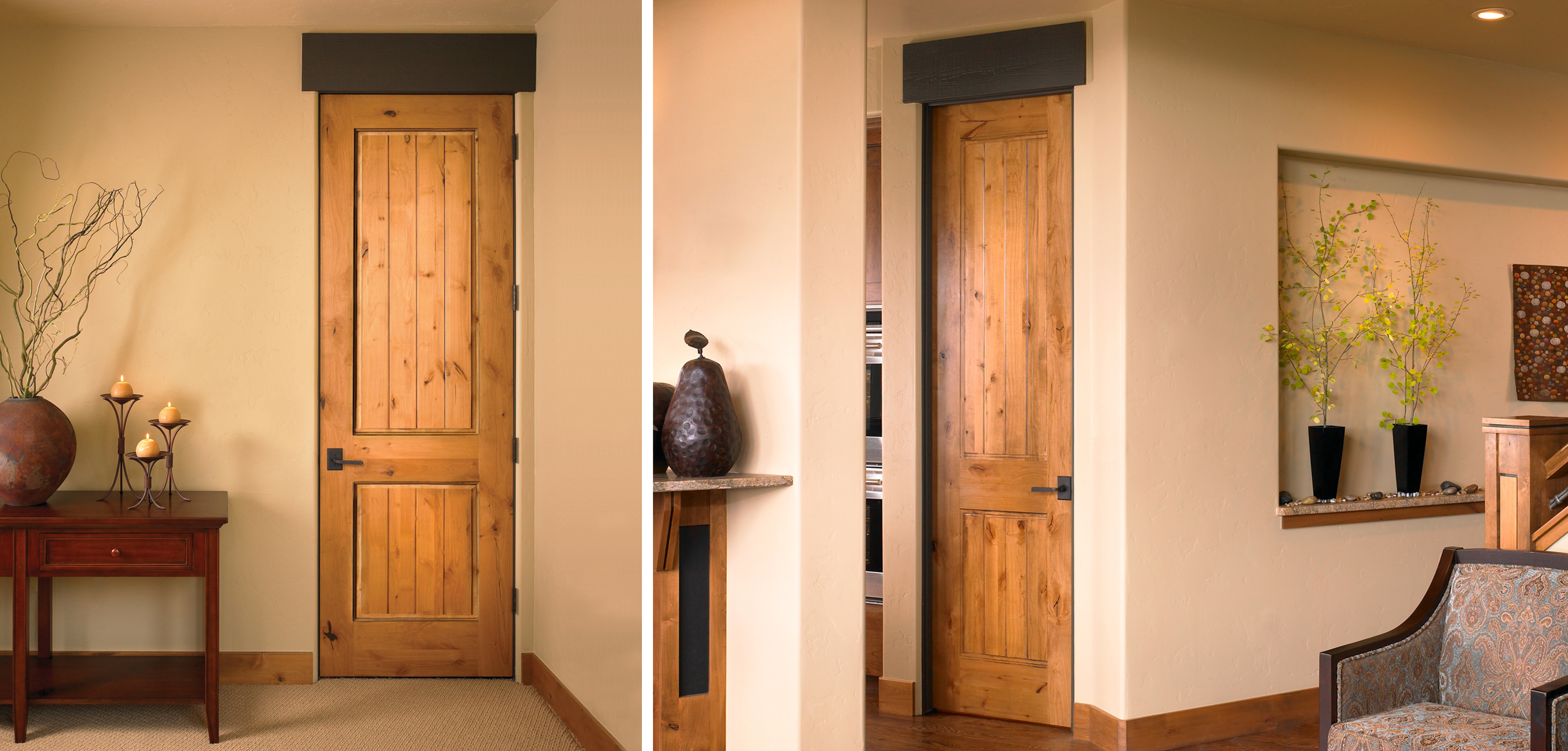 2-Panel Plank Knotty Alder Doors