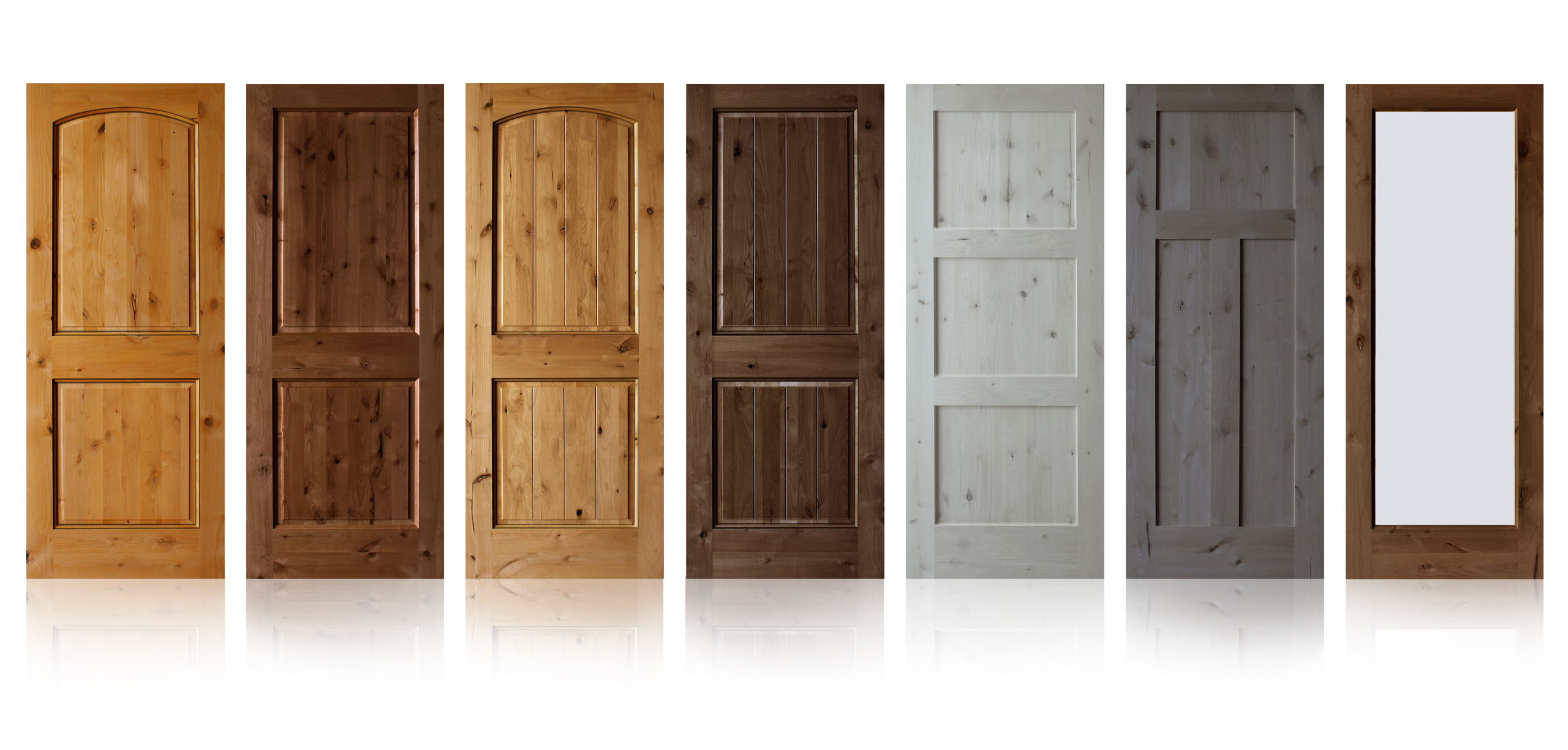 Knotty Alder Door Designs and Finishes